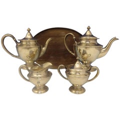 Antique Hammered by Shreve Sterling Silver Tea Set Five-Piece Hollowware