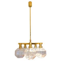 Hans-Agne Jakobsson Brass Chandelier with Five Globes 12