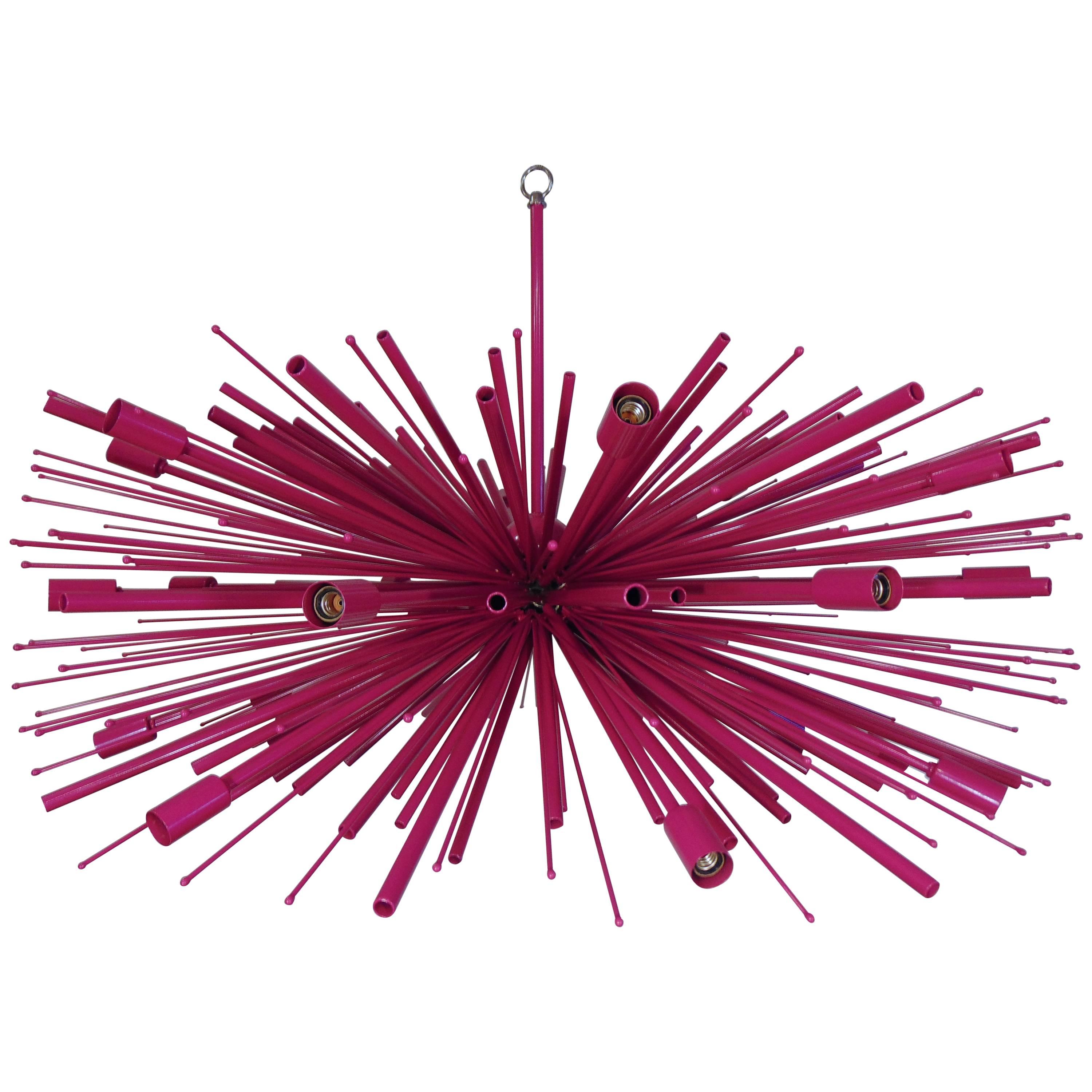 Wild Fuchsia Supernova by Lou Blass , made in the USA, with 24 lights For Sale