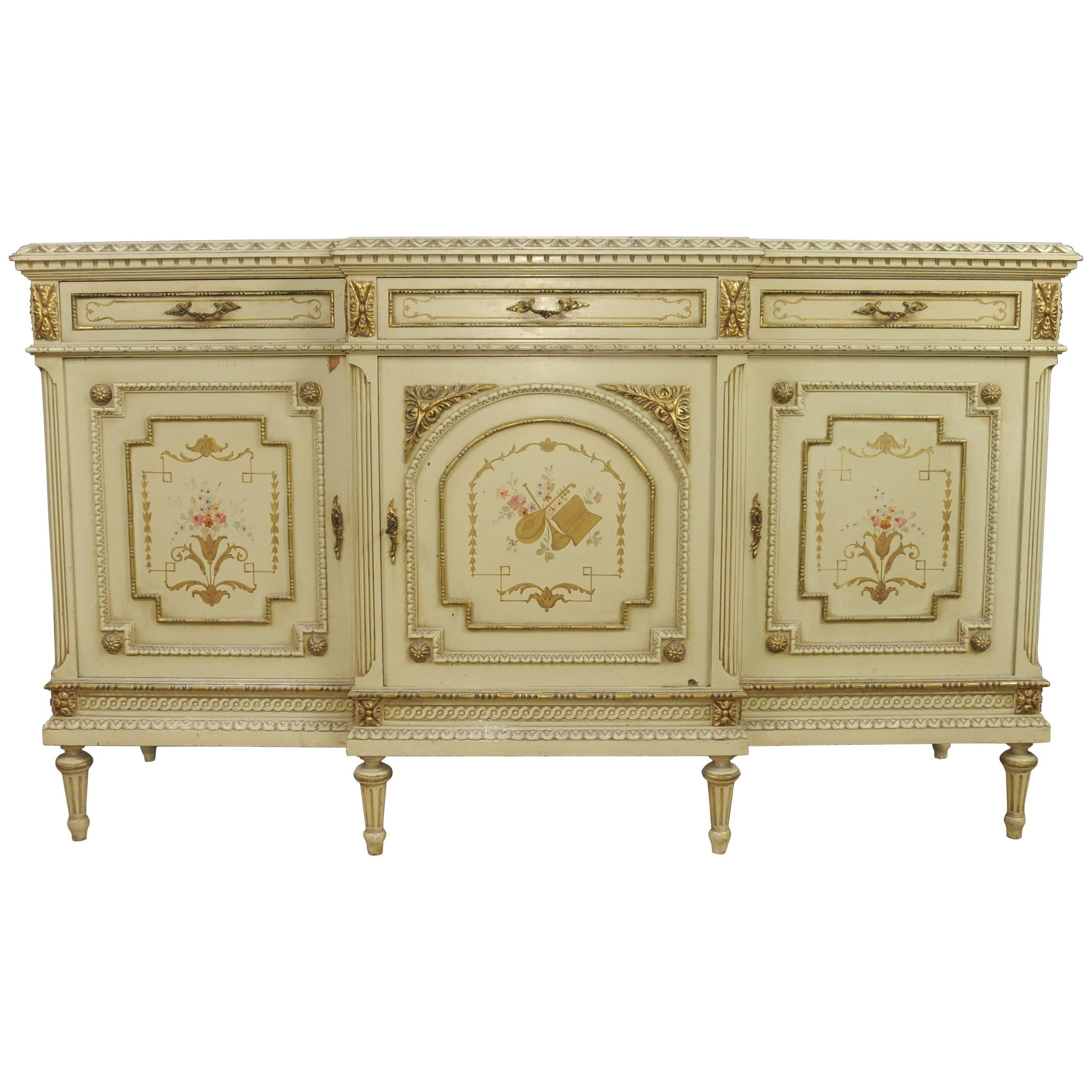 French Classical Painted Cabinet Sideboard Server For Sale