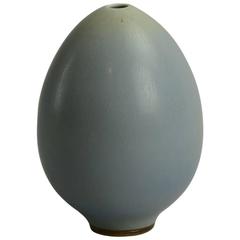 Large Egg Vase with Blue Glaze by Berndt Friberg for Gustavsberg, 1960