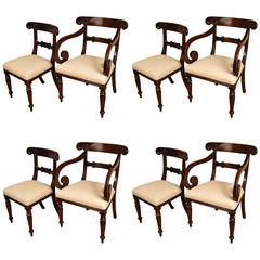 Set of Eight William IV Style Mahogany Dining Chairs