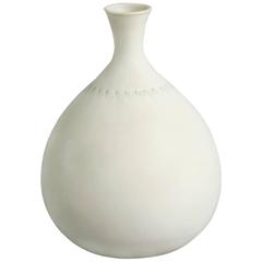 Vintage Cabinet Vase with matte White Glaze by Stig Lindberg for Gustavsverg.