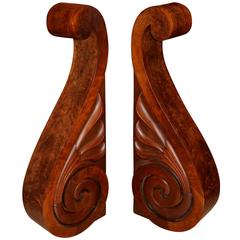 Pair of Large Wooden Scroll Form Corbels by S.D. Willis, Fitchburg, MA 5