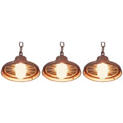 Industrial Brass Faceted Mirror Pendant Lights