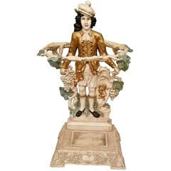 English Victorian Painted Cast Iron Umbrella Stand