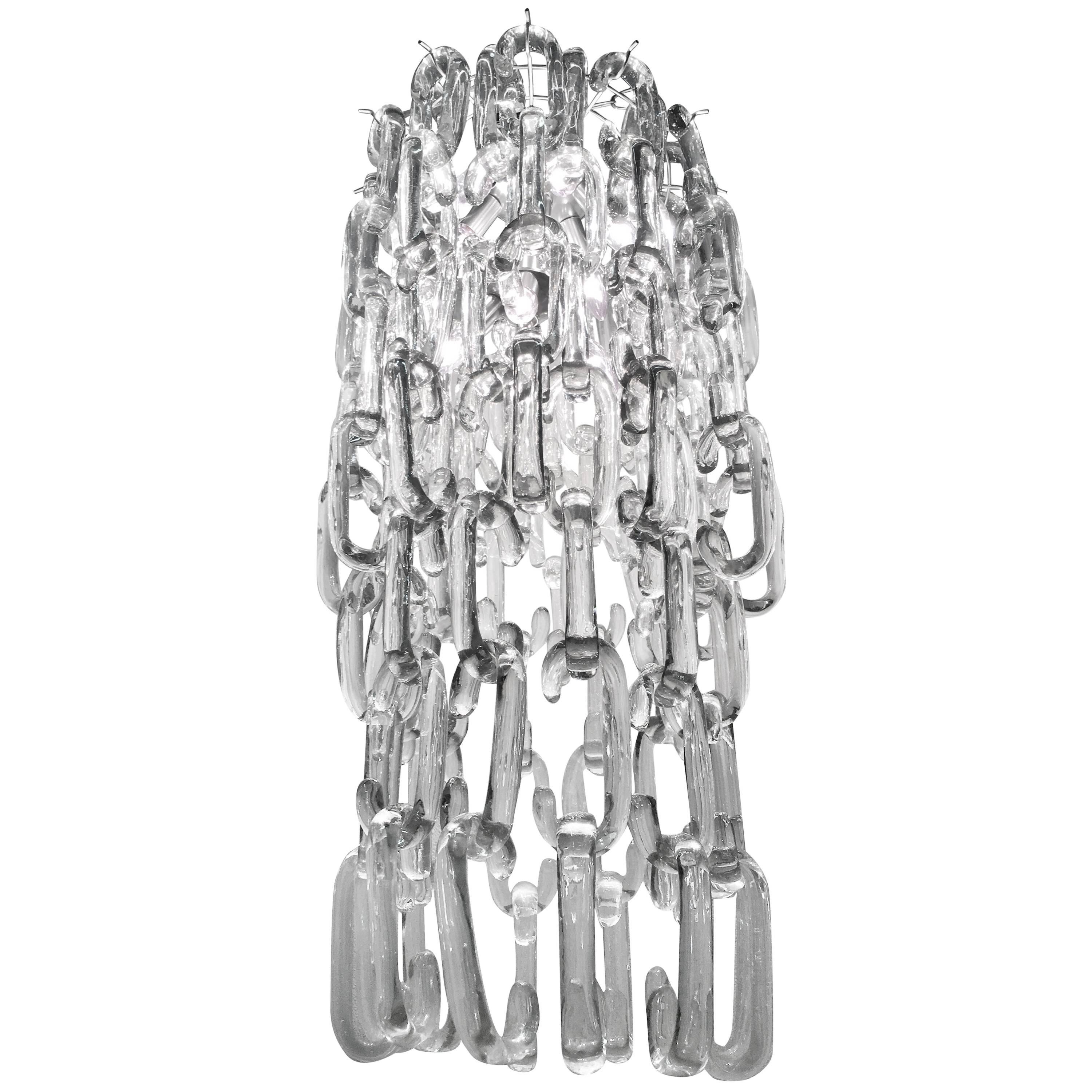 Cascading Murano Glass Link Chandelier