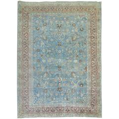 Blue Formal Antique Persian Tabriz Rug 8
