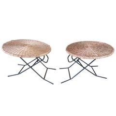 20th Century French Folding Wicker Tables