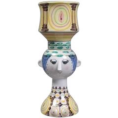 Bjorn Wiinblad Vase or Centerpiece in Multicolored Stoneware