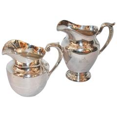 Pair of Sterling Silver Large Water Pitchers
