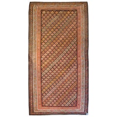 Remarquable tapis de couloir Kilim Qazvin du début du 20ème siècle