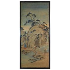 19th Century Rice Paper Paintet Panel