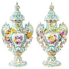 Antique Pair of Meissen Porcelain Vases, circa 1810