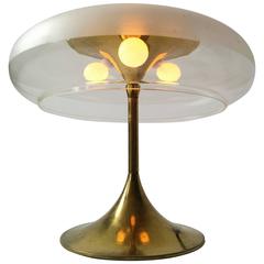 Reggiani Attributed Brass and Clear Acrylic Shade Table Lamp, 1960s, Italy 11