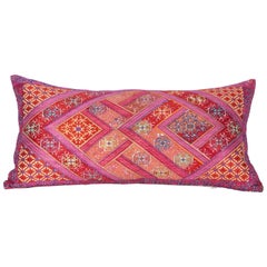 Retro Pillow Made Out of a Mid-20th Century Swat Embroidery