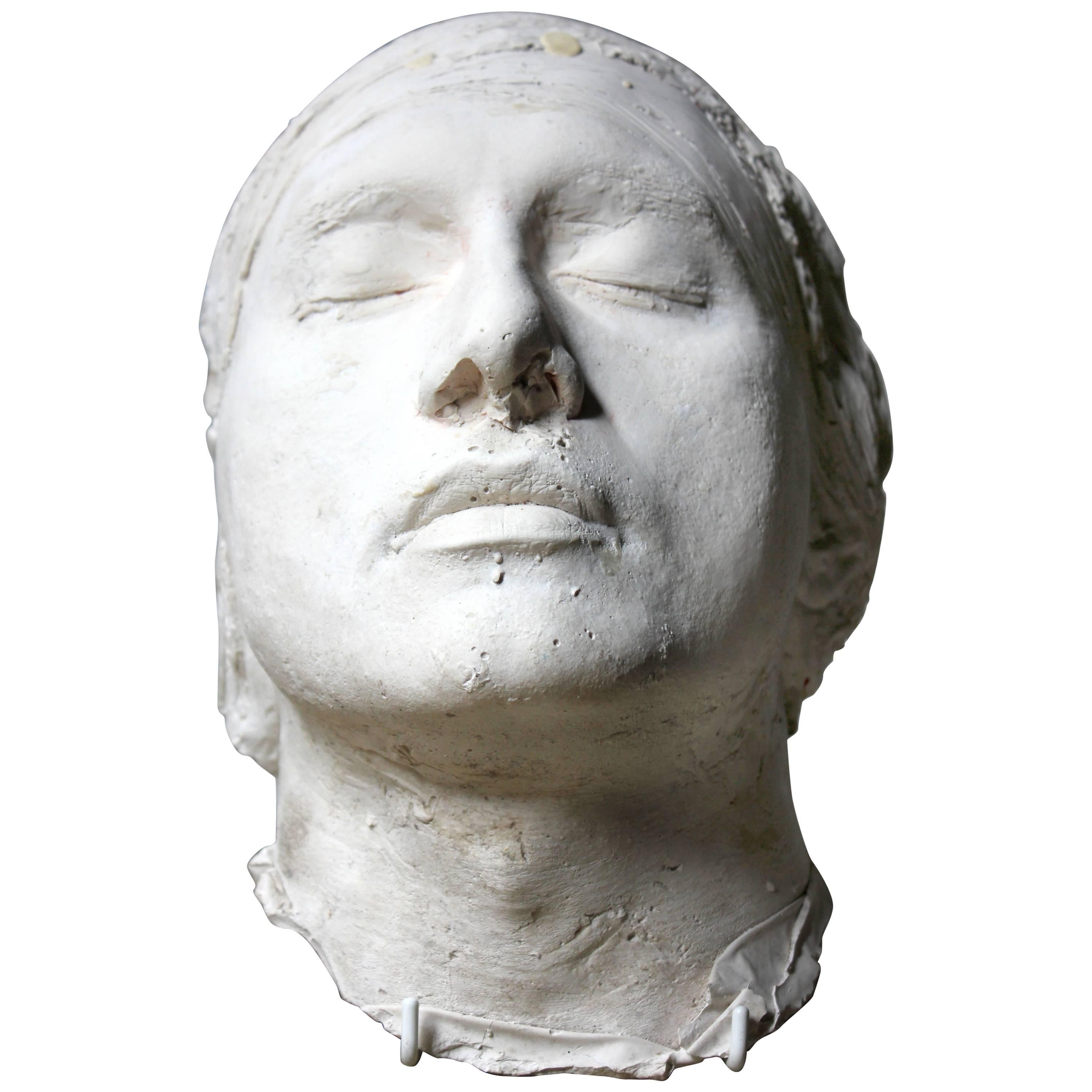 Good Mid-20th Century Plaster Death Mask of a Young Gentleman