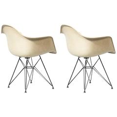 Charles & Ray Eames Rope Edge Armchairs, Set of Two Eiffel Base