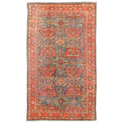 Antique Colorful Turkish Oushak Rug with Teal Color 4