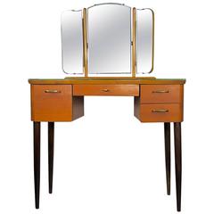 Mid-20th Century Teak Dressing Table with Angled Mirror 4