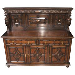 Retro Oak Jacobean Sideboard Server Buffet