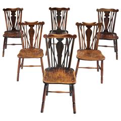 Matched Set of Six Comb Back Windsor Chairs