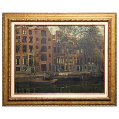 'The Brewer's Canal - Amsterdam' Oil Painting by Louis Rempt