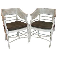 Pair of Swedish Faux Bamboo Chairs 7