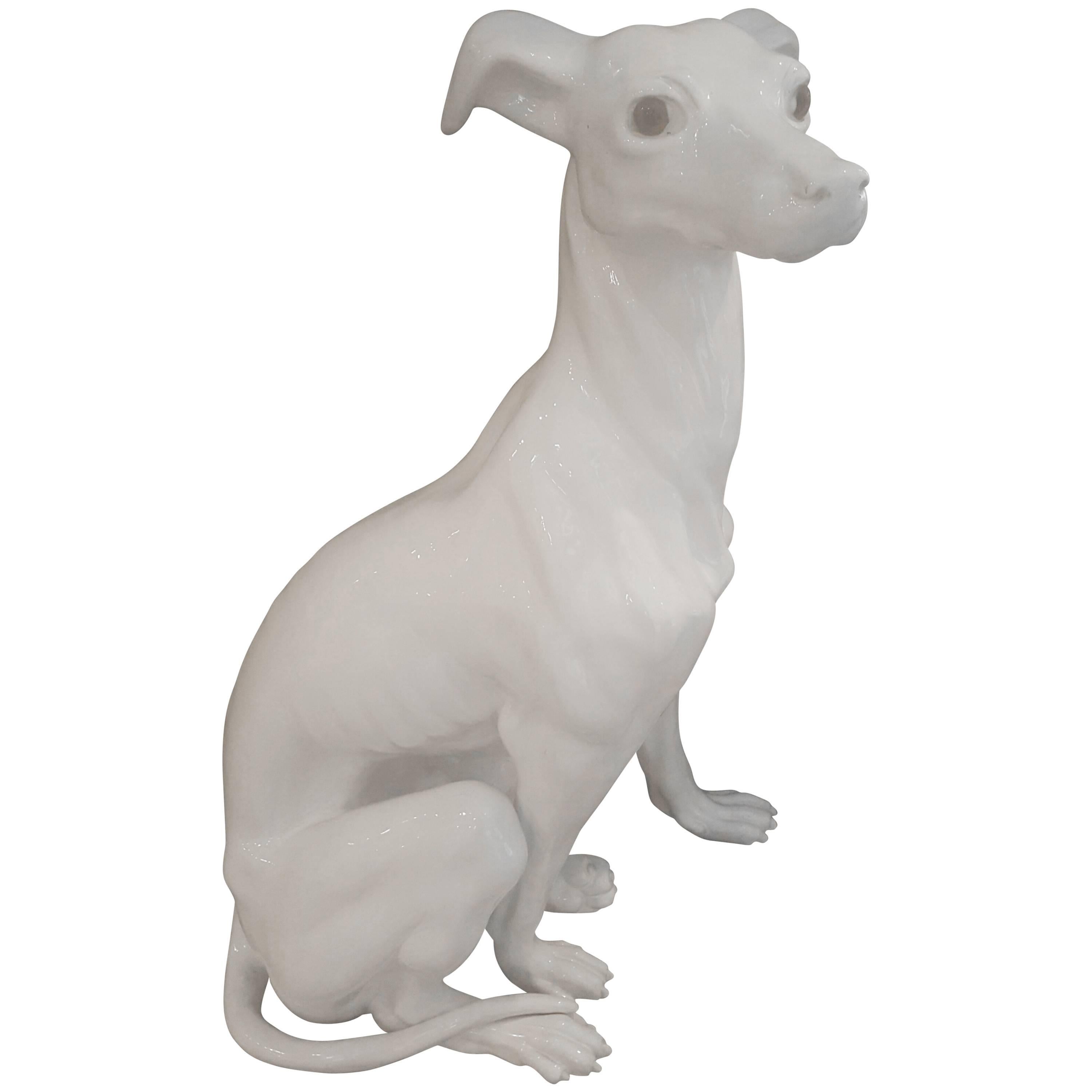 Lifesize 1940s Ceramic Italian Greyhound