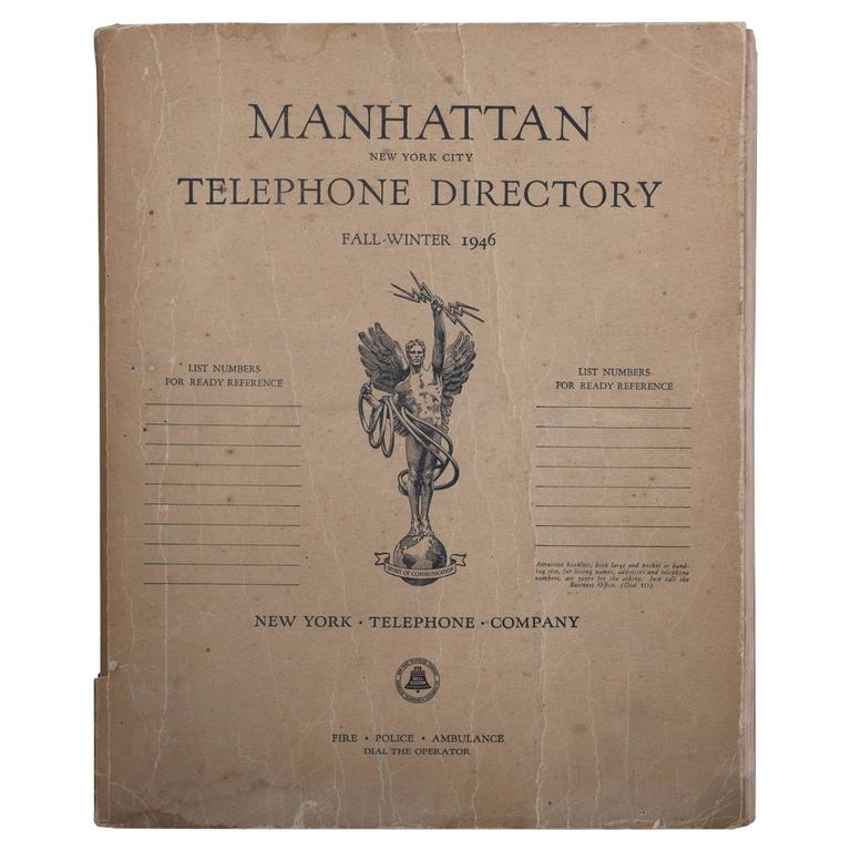 1946 Manhattan Telephone Directory at 1stDibs manhattan phone book 1960