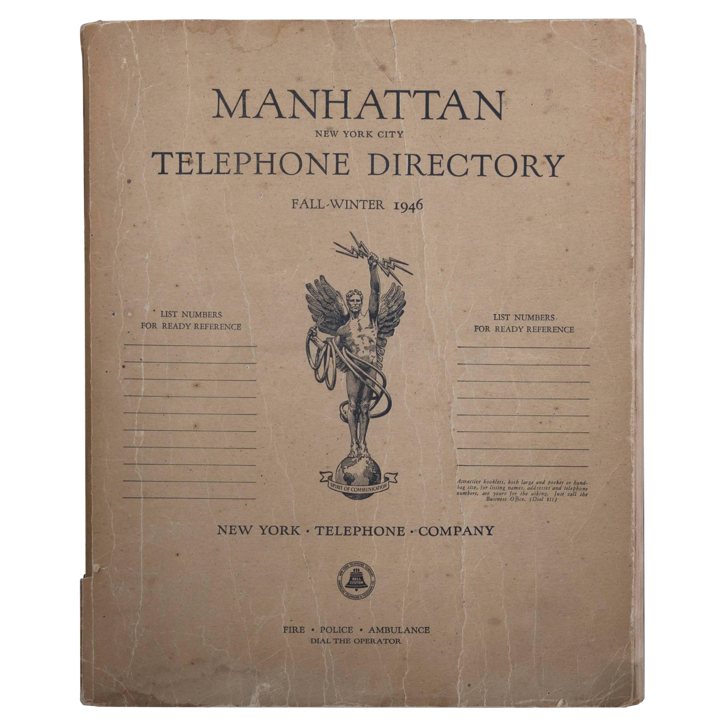 1946 Manhattan Telephone Directory