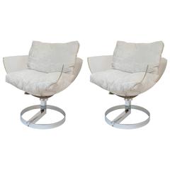 Retro Pair of Acrylic "2001" Lounge Chairs by Bob Forrest for L'image Design
