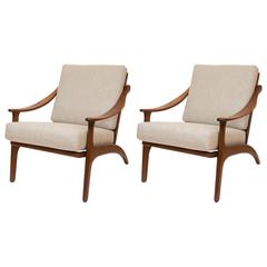 Pair of Mid-Century Teak Lounge Chairs from Denmark