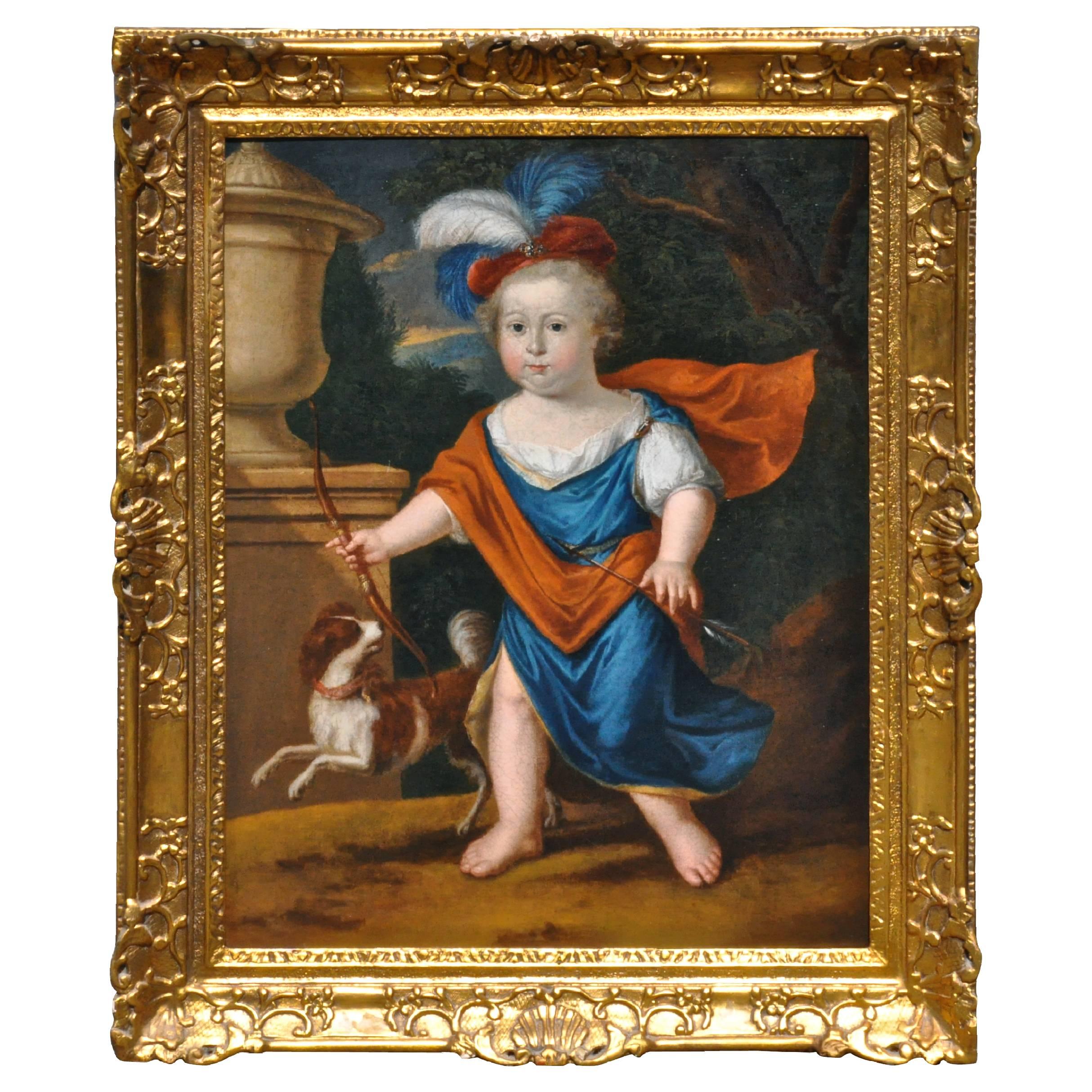 Portrait de cour baroque de la fin du 17ème siècle, probablement de « Louis, le Dauphin ». en vente