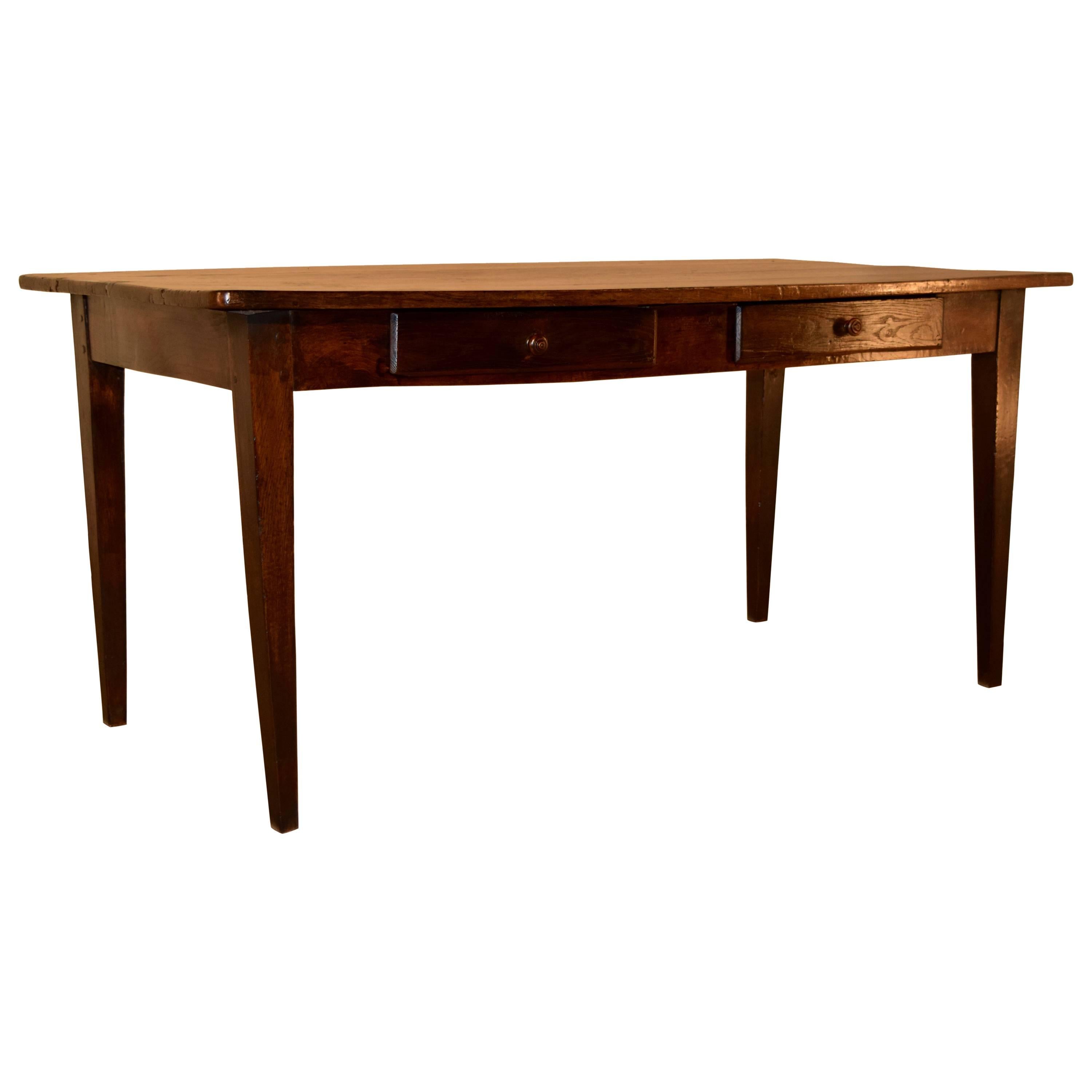 Early 19th Century French Chestnut Farm Table