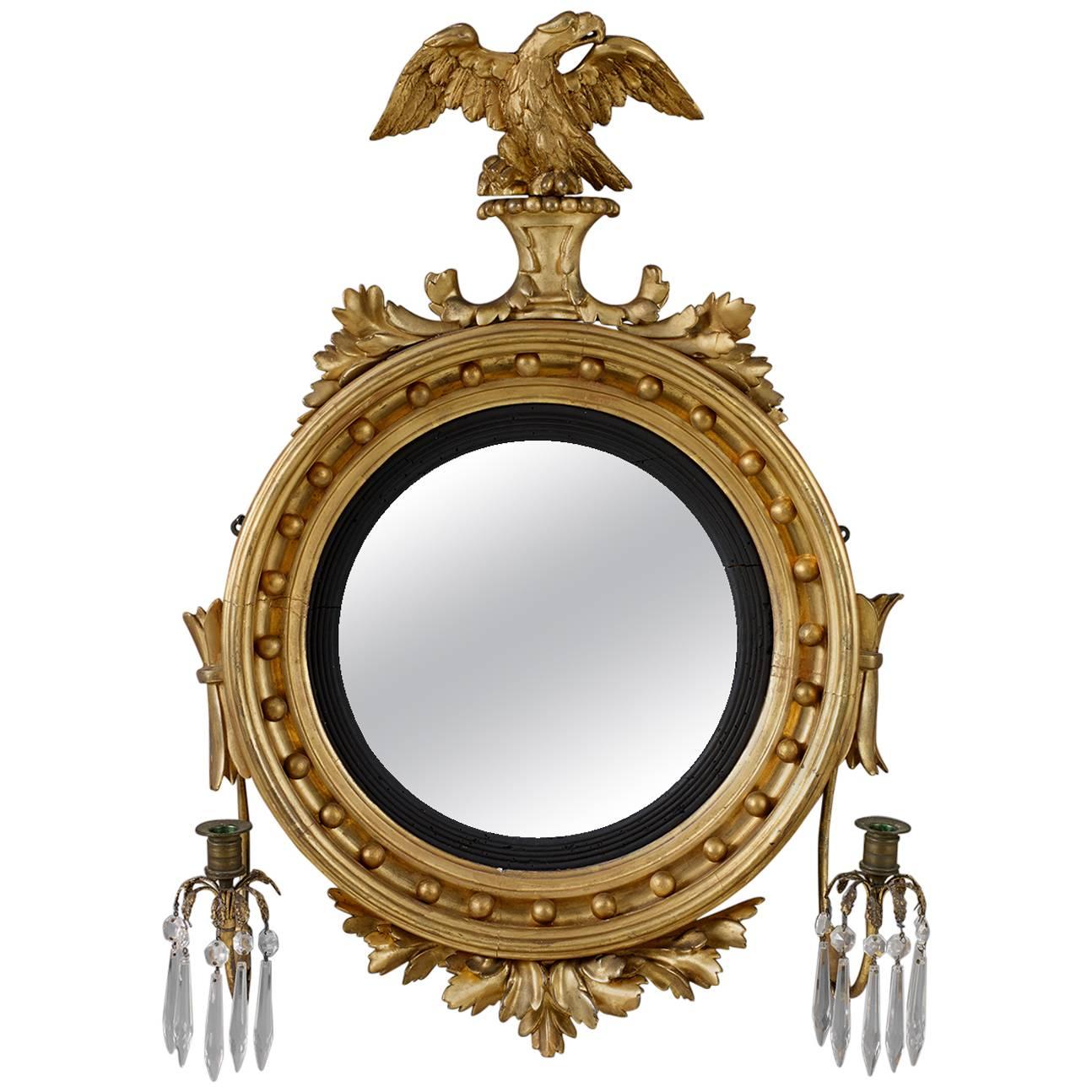 Rare Diminutive Size Girandole Mirror For Sale