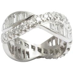 Art Deco Diamond and Platinum Eternity Band 7