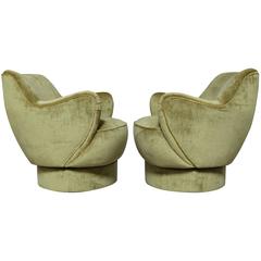 Pair of Swivel Lounge Chairs by Vladimir Kagan for Directional