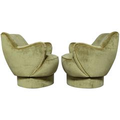 Pair of Swivel Lounge Chairs by Vladimir Kagan for Directional 7