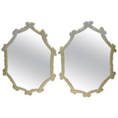 Vintage Italian Faux Bois Twig Resin Mirrors