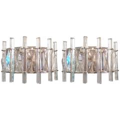 Pair of French Crystal Four-Light Sconces 4