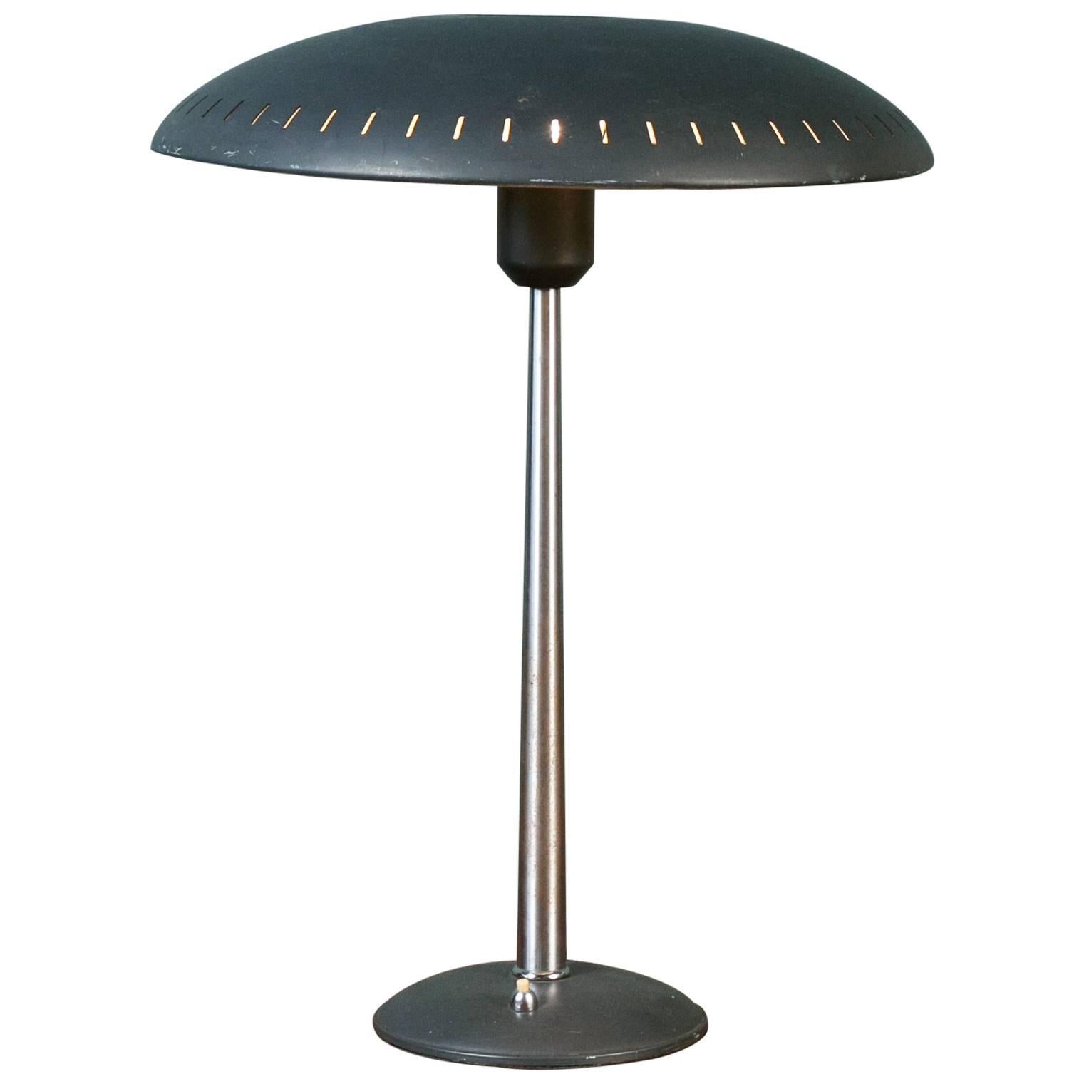 Mid-Century Modern Metal Table Lamp by Louis Kalff for Philips, circa 1950