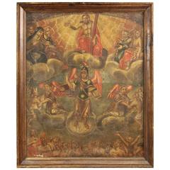 18th Century Spanish Religious Oil on Canvas Painting