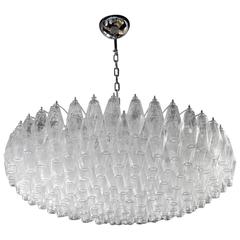 Very Huge Polyhedral Murano Glass Chandelier, style of Carlo Scarpa for Venini