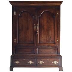 Antique Wardrobe Armoire Cupboard Solid Oak 18th Century George III