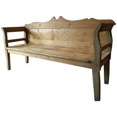 antique pine settle bench Antique Farmhouse Bench Pew Settle Solid Pine Rustic