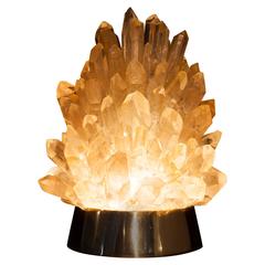 Éclairage en cristal de roche ambré naturel, Golden Circus, Demian Quincke