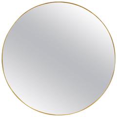 Large Round Brass Framed Mirror