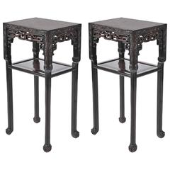 Pair 19th Century Chinese Hardwood Tables 8