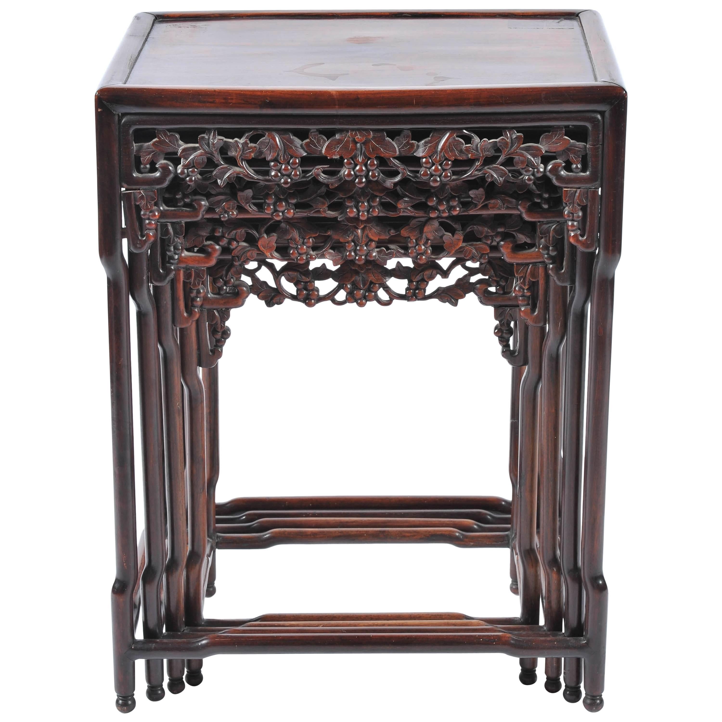 19th Century Chinese Hardwood Nest of Tables